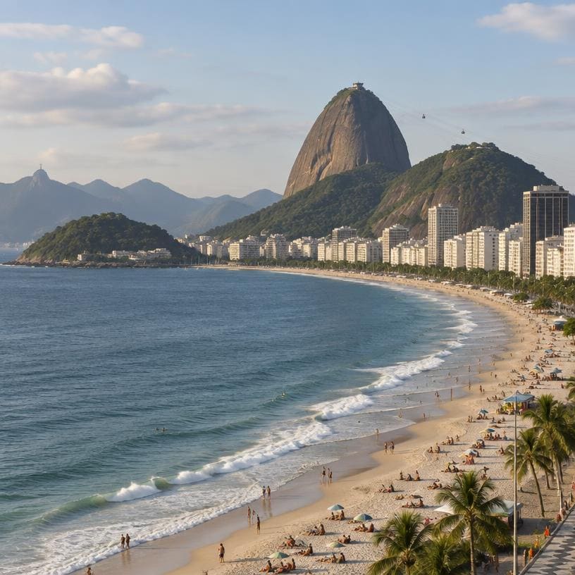 Copacabana beach and Sugarloaf Mountain in Rio de Janeiro