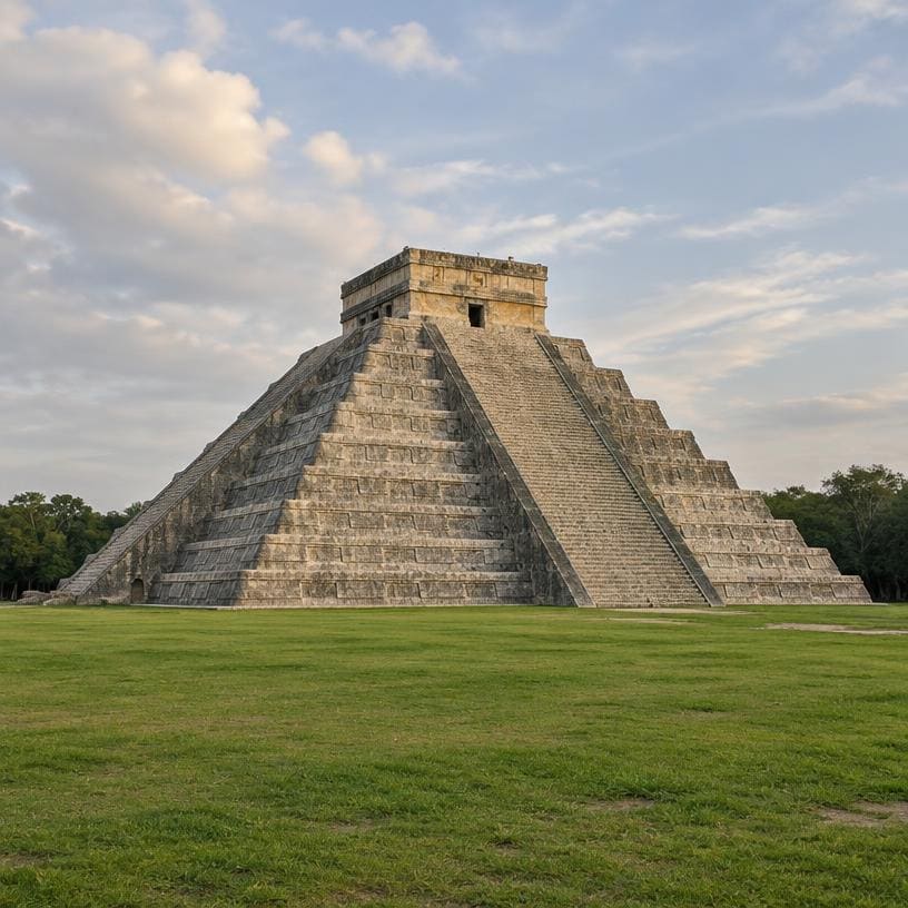 The pyramid at Chichen Itza in Mexico